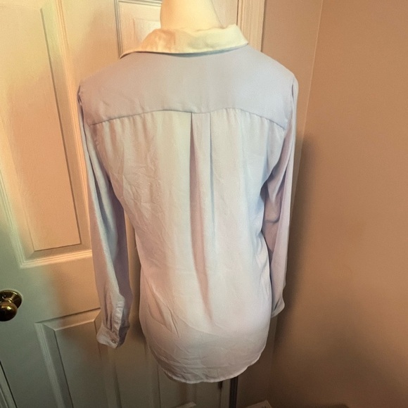 LOFT blue button down worth it casual shirt - Picture 3 of 3